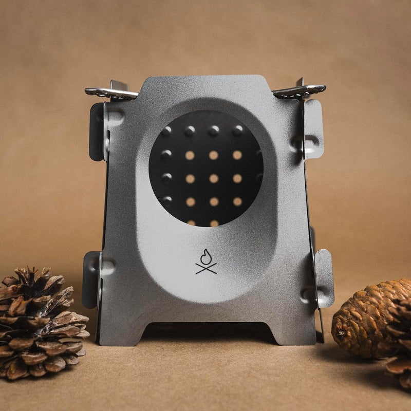 Ã¼berleben | Stöker Titanium Camping Stove – 7.7oz Ultralight Flatpack Wood Burning Stove for Backpacking, Hiking & Outdoor Cooking – Portable, Folding Camping Essentials - Image 2